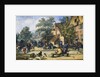 A Village Street with Skittle Players and Merrymakers by an Inn by Cornelis Dusart