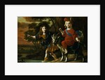 Portrait of a Young Boy Wearing Classical Dress and His Brother Seated on a Goat in an Extensive Landscape by Christoffel Pierson