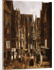 A Cobbled Street in a Dutch Town with Townsfolk Conversing by Jacobus Vrel