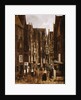 A Cobbled Street in a Dutch Town with Townsfolk Conversing by Jacobus Vrel
