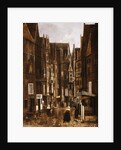 A Cobbled Street in a Dutch Town with Townsfolk Conversing by Jacobus Vrel