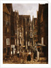 A Cobbled Street in a Dutch Town with Townsfolk Conversing by Jacobus Vrel