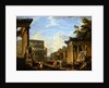 A Capriccio of Classical Ruins in Rome by Giovanni Paolo Panini