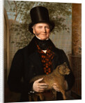 Portrait of Edward Cross Holding a Lion Cub by Jacques- Laurent Agasse