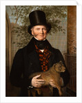 Portrait of Edward Cross Holding a Lion Cub by Jacques- Laurent Agasse