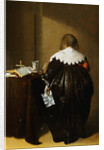 Painting of a Woman Seen From Behind and Holding a Letter by Pieter Codde