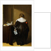 Painting of a Woman Seen From Behind and Holding a Letter by Pieter Codde