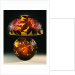 A Red 'Rhododendron' Mold-Blown, Overlaid and Etched Glass Table Lamp by Emile Galle