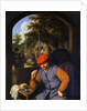 Painting of Peasants in the Courtyard of a Country Tavern by Adriaen Jansz van Ostade