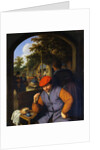 Painting of Peasants in the Courtyard of a Country Tavern by Adriaen Jansz van Ostade