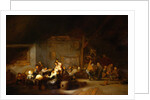 Painting of a Barn Interior With Boors Carousing at a Wedding by Adriaen Jansz van Ostade