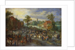 Painting of a Village Market by Jan Brueghel the Elder