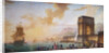 Painting of Morning, a Capriccio of the Embarking of a Ship from Marseille by Charles F. Lacroix de Marseille