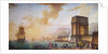 Painting of Morning, a Capriccio of the Embarking of a Ship from Marseille by Charles F. Lacroix de Marseille