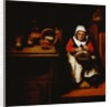 Painting of an Old Woman Making Lace in a Kitchen by Nicolaes Maes