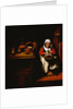 Painting of an Old Woman Making Lace in a Kitchen by Nicolaes Maes