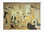 Young Men Entertained by Courtesans on a Veranda in Shinagawa by Torii Kiyonaga
