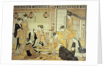 Young Men Entertained by Courtesans on a Veranda in Shinagawa by Torii Kiyonaga