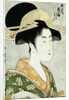 Portrait of the Courtesan Hanaogi of the Ogiya, Wearing an Over-Kimono by Utamaro