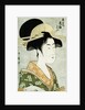 Portrait of the Courtesan Hanaogi of the Ogiya, Wearing an Over-Kimono by Utamaro