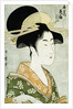 Portrait of the Courtesan Hanaogi of the Ogiya, Wearing an Over-Kimono by Utamaro