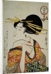 Portrait of a Courtesan Smoking Her Pipe by Utamaro