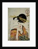 Portrait of a Courtesan Smoking Her Pipe by Utamaro