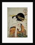 Portrait of a Courtesan Smoking Her Pipe by Utamaro