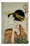 Portrait of a Courtesan Smoking Her Pipe by Utamaro