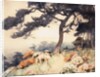 Hillside with Flowering Azalea by Yoshida Hiroshi