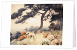 Hillside with Flowering Azalea by Yoshida Hiroshi