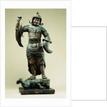 Fine Standing Figure of a Guardian King, Fujiwara Period (11th/12th Century) by Anonymous