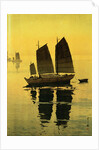 Mist, from a Set of Six Prints of Sailing Boats by Hiroshi Yoshida