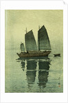 Evening, from a Set of Six Prints of Sailing Boats by Hiroshi Yoshida