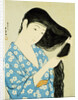A Half-Length Portrait of a Beauty Combing Her Hair by Goyo