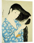 A Half-Length Portrait of a Beauty Combing Her Hair by Goyo