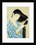 A Half-Length Portrait of a Beauty Combing Her Hair by Goyo