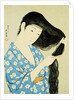 A Half-Length Portrait of a Beauty Combing Her Hair by Goyo