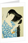A Half-Length Portrait of a Beauty Combing Her Hair by Goyo