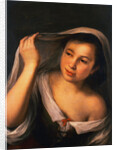 A Young Girl Raising Her Veil by Bartolome Esteban Murillo