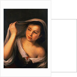A Young Girl Raising Her Veil by Bartolome Esteban Murillo