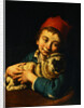 A Boy Holding a Pug by Giacomo Antonio Ceruti