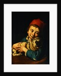 A Boy Holding a Pug by Giacomo Antonio Ceruti