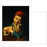 A Boy Holding a Pug by Giacomo Antonio Ceruti
