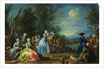 Two Court Ladies out Shooting with Their Retinue Attributed to Jacopo Amigoni by Anonymous