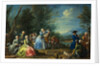 Two Court Ladies out Shooting with Their Retinue Attributed to Jacopo Amigoni by Anonymous