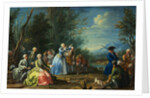 Two Court Ladies out Shooting with Their Retinue Attributed to Jacopo Amigoni by Anonymous