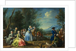Two Court Ladies out Shooting with Their Retinue Attributed to Jacopo Amigoni by Anonymous
