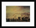 Different Kinds of People on Frozen Floodwaters by Hendrick Avercamp