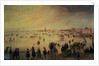 Different Kinds of People on Frozen Floodwaters by Hendrick Avercamp